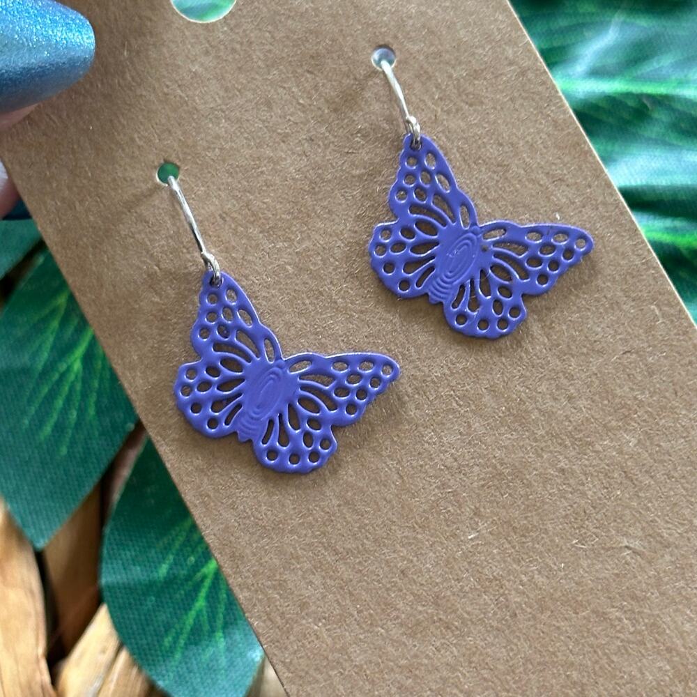 BOGO FREE PURPLE LASER BUTTERFLY EARRINGS